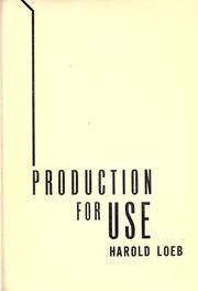 Cover of: Production for use