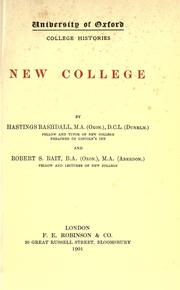 Cover of: New College by Hastings Rashdall