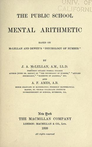 The public school mental arithmetic by J. A. McLellan