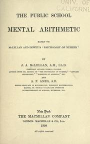 Cover of: The public school mental arithmetic by J. A. McLellan, J. A. McLellan