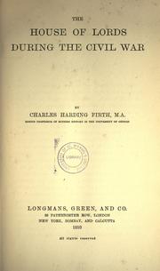 Cover of: The House of Lords during the Civil War