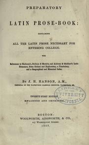 Preparatory Latin prose-book by Hanson, J. H.