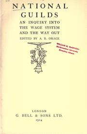 Cover of: National guilds by Hobson, S. G., Hobson, S. G.