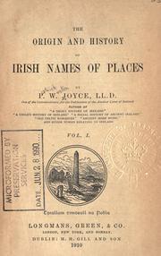 Cover of: The origin and history of Irish names of places. by P. W. Joyce