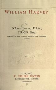 Cover of: William Harvey by Sir D'Arcy Power