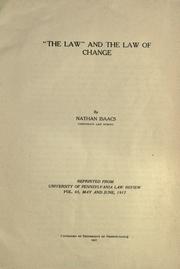 Cover of: "The Law" and the law of change.
