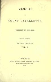 Cover of: Memoirs of Count Lavallette. by Antoine Marie Chamans de Lavalette