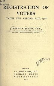Registration of voters under the Reform Act, 1918