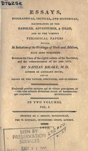 Cover of: Essays, biographical, critical, and historical, illustrative of the Rambler, Adventurer, and Idler: and of the various periodical papers which, in imitation of the writings of Steele and Addison, have been published between the close of the eighth volume of the Spectator, and the commencement of the year 1809