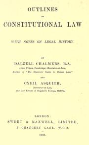 Cover of: Outlines of constitutional law ..