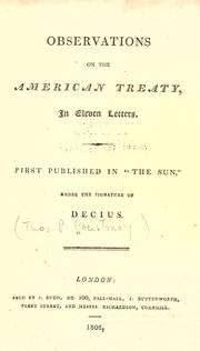 Cover of: Observations on the American Treaty, in eleven letters.