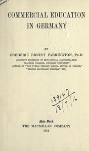 Cover of: Commercial education in Germany. by Frederic Ernest Farrington