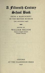 Cover of: A fifteenth century school book: from a manuscript in the British Museum (Ms. Arundel 249)