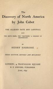 Cover of: The discovery of North America by John Cabot by Henry Harrisse