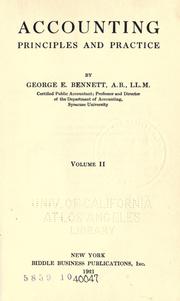 Cover of: Accounting: principles and practice