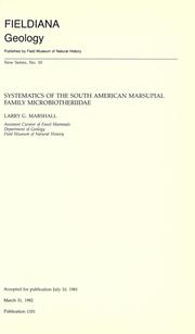Cover of: Systematics of the South American marsupial family Microbiotheriidae