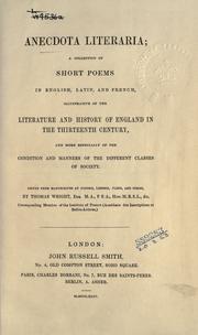 Cover of: Anecdota literaria by Thomas Wright