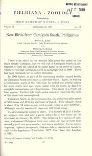 Cover of: New birds from Camiguin South, Philippines