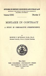 Mistake in contract by Edwin Corwin McKeag