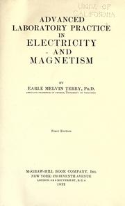 Cover of: Advanced laboratory practice in electricity and magnetism by Earle Melvin Terry