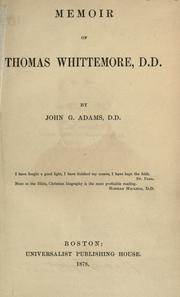 Cover of: Memoir of Thomas Whittemore, D. D.