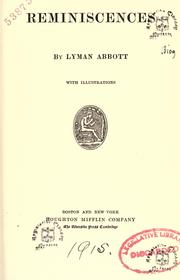 Cover of: Reminiscences by Lyman Abbott, Lyman Abbott