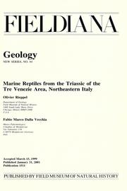 Cover of: Marine reptiles from the Triassic of the Tre Venezie Area, Northeastern Italy