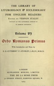 Cover of: Ordo Romanus primus by E. G. Cuthbert F. Atchley