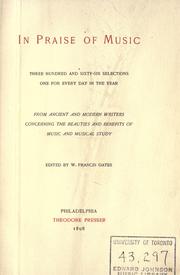 Cover of: In praise of music by W. Francis Gates