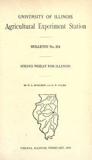 Cover of: Spring wheat for Illinois