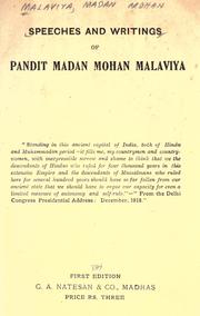 Cover of: Speeches and writings. by Madan Mohan Malaviya