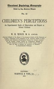 Cover of: Children's perceptions by W. H. Winch