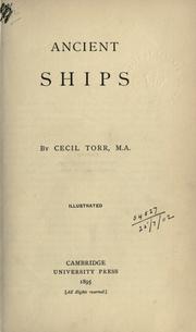 Cover of: Ancient ships. by Cecil Torr