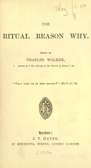 Cover of: The ritual reason why by Charles Walker