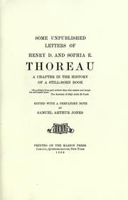 Cover of: Some unpublished letters of Henry D. and Sophia E. Thoreau by Henry David Thoreau