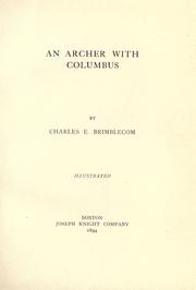 Cover of: An archer with Columbus by Charles E. Brimblecom