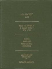 Cover of: 1993 Vital Statistics, Clinton, Franklin & Essex County, New York by Clyde M. Rabideau