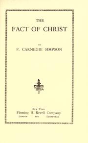 Cover of: The Fact of Christ by Simpson, Patrick Carnegie
