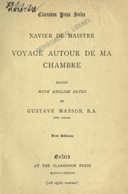 Cover of: Voyage autour de ma chambre