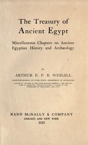 Cover of: The treasury of ancient Egypt by Arthur Edward Pearse Brome Weigall