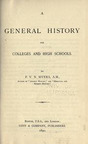 Cover of: A general history for colleges and high schools