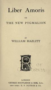 Cover of: Liber amoris by William Hazlitt