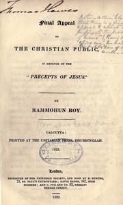 Cover of: The precepts of Jesus by Rammohun Roy Raja