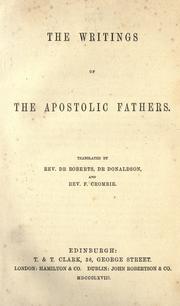 Cover of: The writings of the apostolic fathers