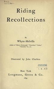 Cover of: Riding recollections by G. J. Whyte-Melville