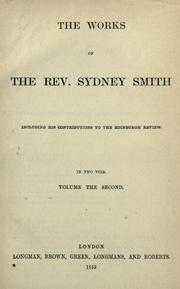 Cover of: works of Rev. Sydney Smith: including his contributions to the Edinburgh Review.