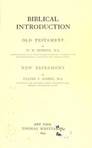Cover of: Biblical introduction by William Henry Bennett, William Henry Bennett