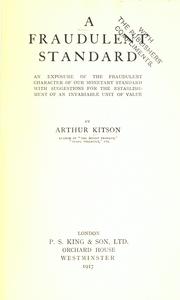 Cover of: A fraudulent standard by Kitson, Arthur