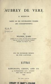 Cover of: Aubrey De Vere, a memoir by Wilfrid Philip Ward, Wilfrid Philip Ward