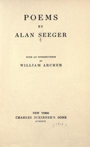 Cover of: Poems by Alan Seeger